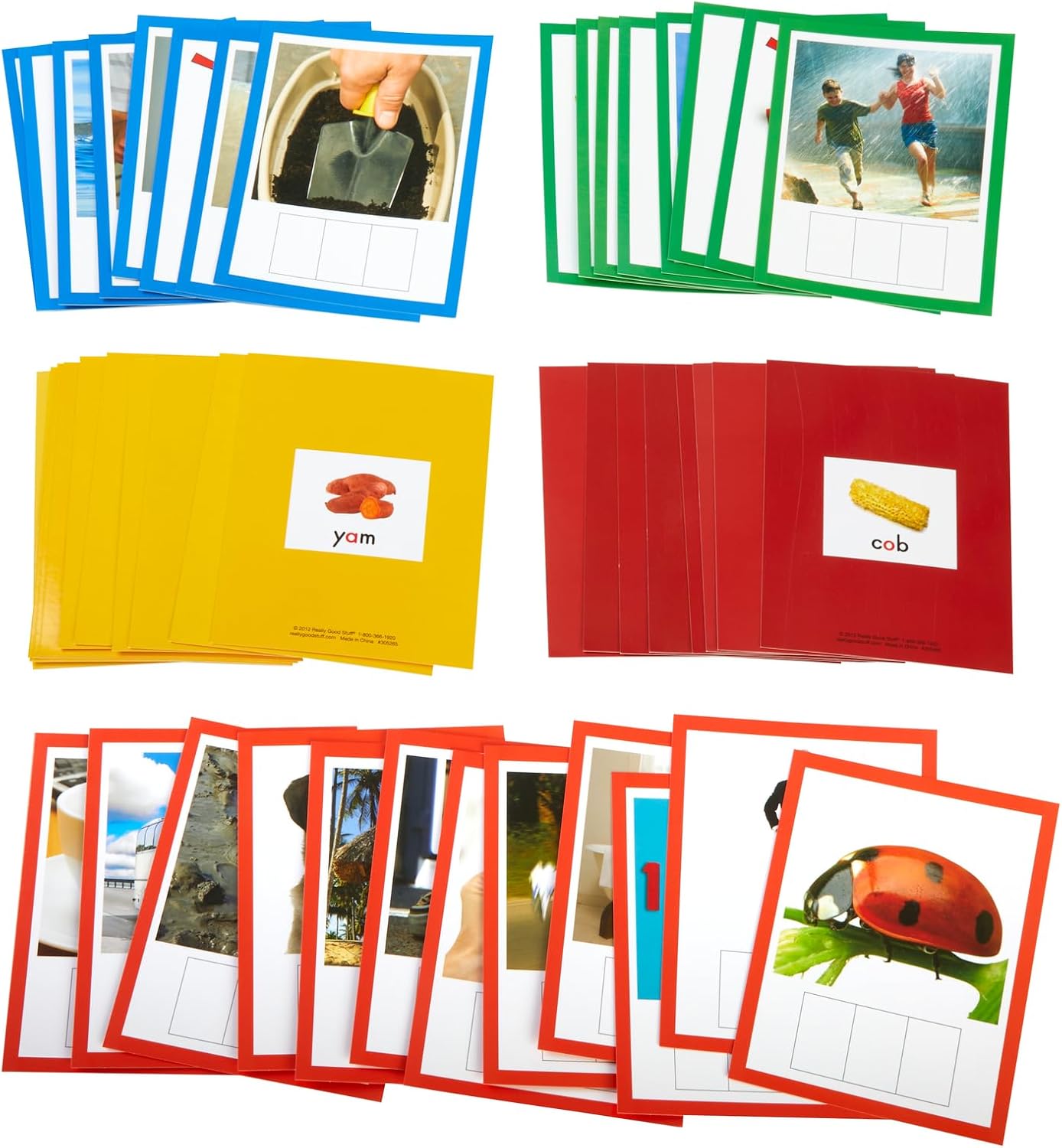 Really Good Stuff EZread CVC Make-A-Word Photo Card and Letter Tile Kit - 47 Cards, 73 Letter Tiles