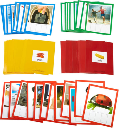 Really Good Stuff EZread CVC Make-A-Word Photo Card and Letter Tile Kit - 47 Cards, 73 Letter Tiles