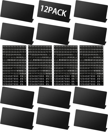 Magnetic Letter Refill Sheets for Price Display Sign, 2 Pack Mini Replacement Character Set, Numbers Letters Symbols for Menu Board, Café Bakery Counter Sign Accessories