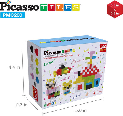 PicassoTiles 60pc Magnetic Puzzle Cube Building Set 1 Inch 3D Blocks STEM Construction Toy for Toddlers Kids Boys Girls Age 3+ Montessori Learning Travel Sensory Gift with Educational Idea Book PMC60