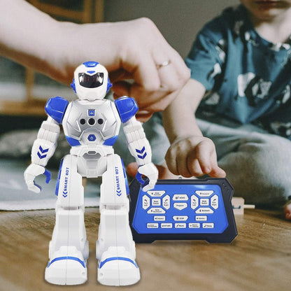 Remote Control Robot for Kids,Intellectual Gesture Sensor Programmable Robots with Infrared Controller Early Education Toys can Dance Sing Walk,Best Gift for Children (Blue/White)