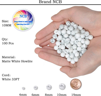 NCB 100pcs Original Natural Stone Beads Gemstone Round Loose Beads 6mm 8mm 10mm (Blue Aventurine, 6mm 100Beads) - Colors B