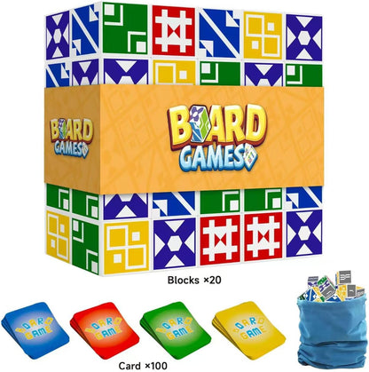 BBnote Family Matching Game for Kids & Adults, Block Puzzle Board Games for Boys & Girls Ages 6-8 8-12, 2+ Player Card Puzzles for Children 6+ Year Olds