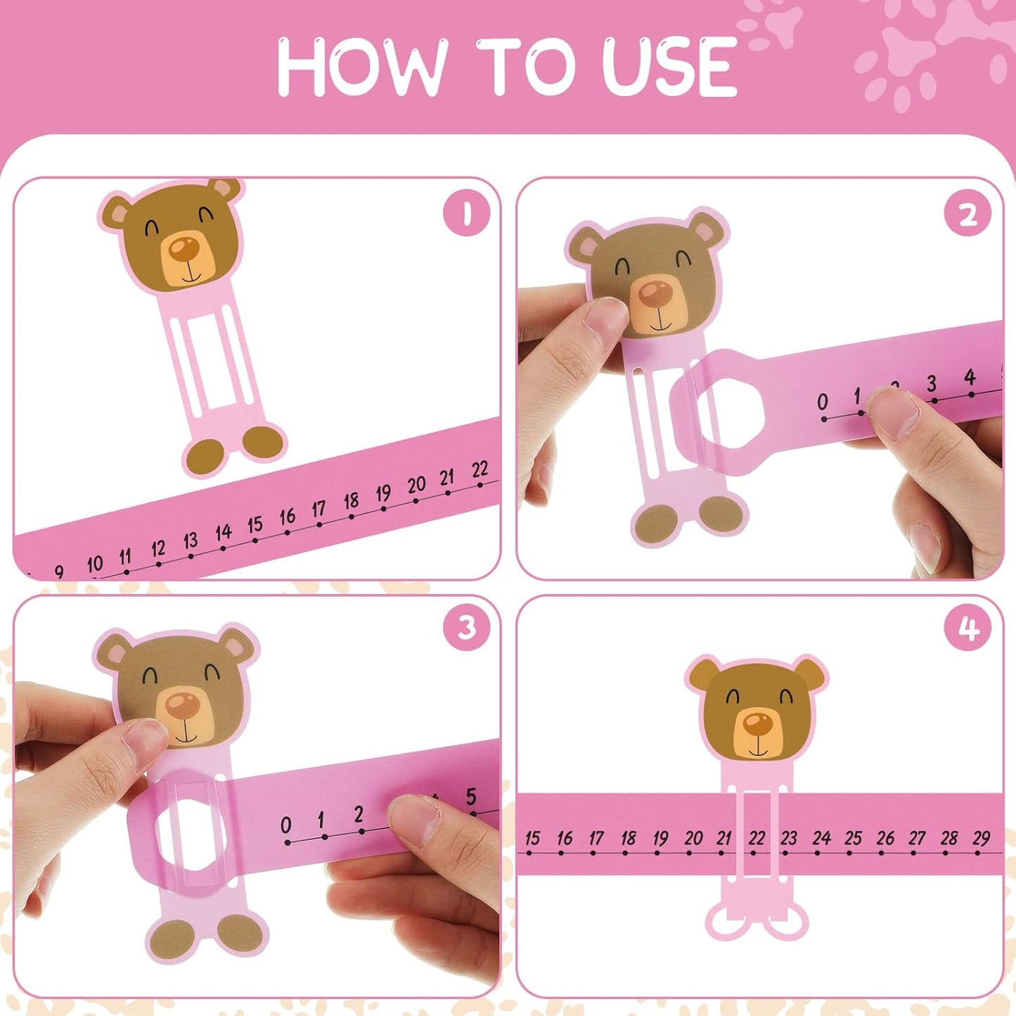Eersida 24 Pcs Slide and Learn Number Lines 0 to 30 PVC Math Number Line for Student Animal Positive Integers Slide Rules Childhood Education Materials for School,16.5 x 1.5 Inch(Bright Colors)