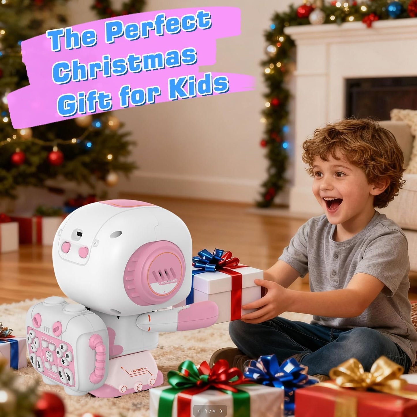 Robot Toy for Kids,Remote Control Robots with Smart Interactive Dancing, Programmable Toy, Rechargeable Robots Toys for Age 3-8 Year Old Boys and Girls Christmas Birthday Gift Present Blue