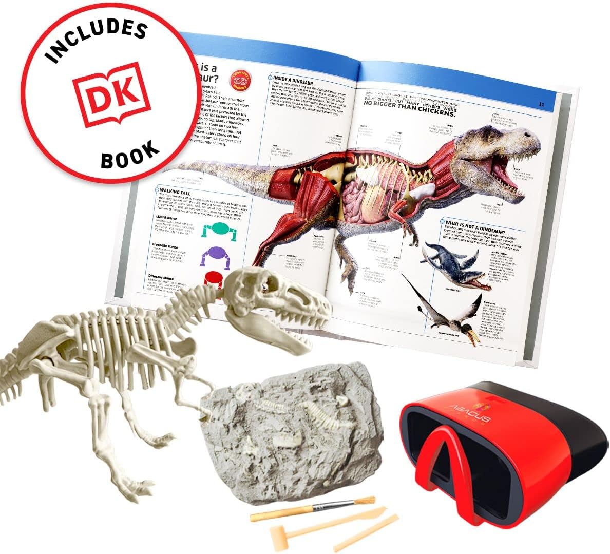 Abacus Brands Virtual Reality Dinosaurs Gift Box - Illustrated Interactive VR Book and STEM Learning Activity Set - for Ages 8 and Up