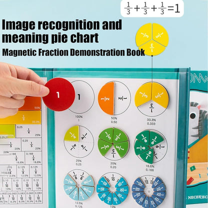 Magnetic Fraction Demonstration Book,Magnetic Fraction Book for Kids,Magnetic Fraction Tiles,Educational Puzzle Math Fraction Manipulatives for Child,Magnetic Fraction Disc Set