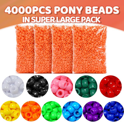 Praisebank 4000pcs Dark Green Pony Beads for Jewelry Making, Crafts, Hair Braids