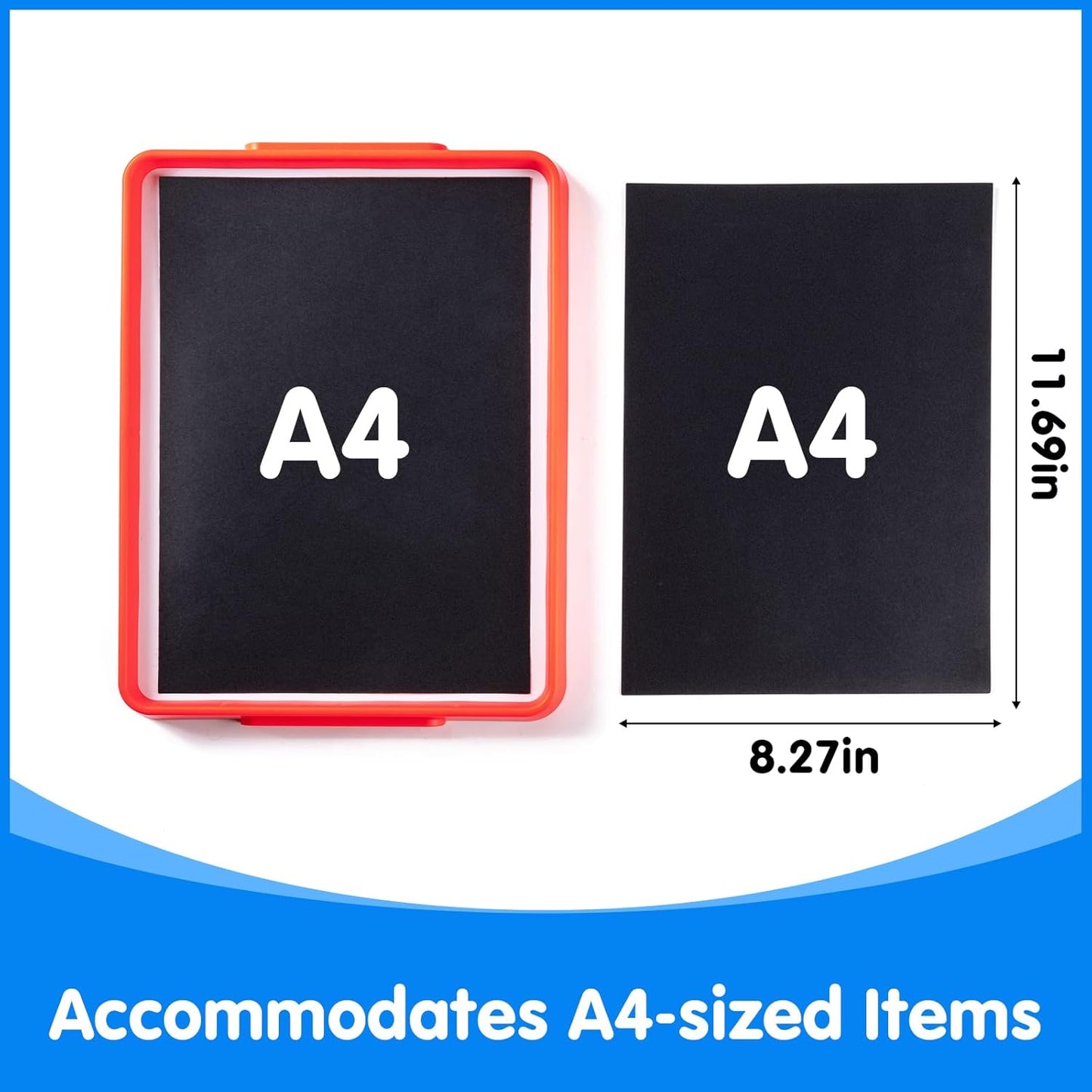 Magnetic Tray – Magnetic Whiteboard for Kids with Dry Erase Surface, Stackable Magnetic Dry Erase Activity Tray（Cyan）