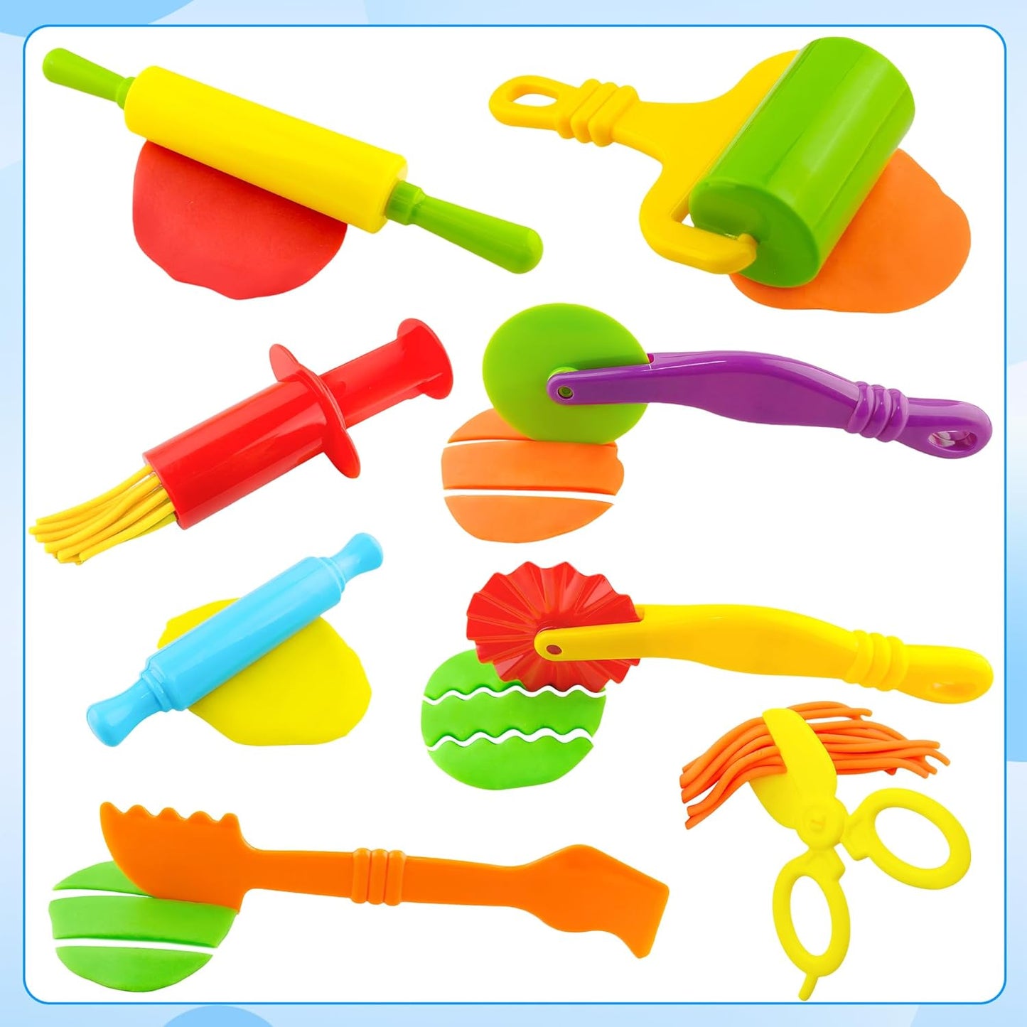 36-Piece Dough Tool Set for Kids Ages 3-8 – Includes Animal Cutters, Rolling Pins, Rollers, Random Colors