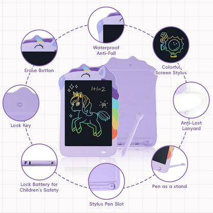 LCD Doodle Board Dinosaur Writing Tablet for Kids Toys, 8.5 Inch Colorful Todder Drawing Pad for Educational Learning Gift in Christmas Birthday Suitable for 3 4 5-8 Years Old Boys Girls (Green)