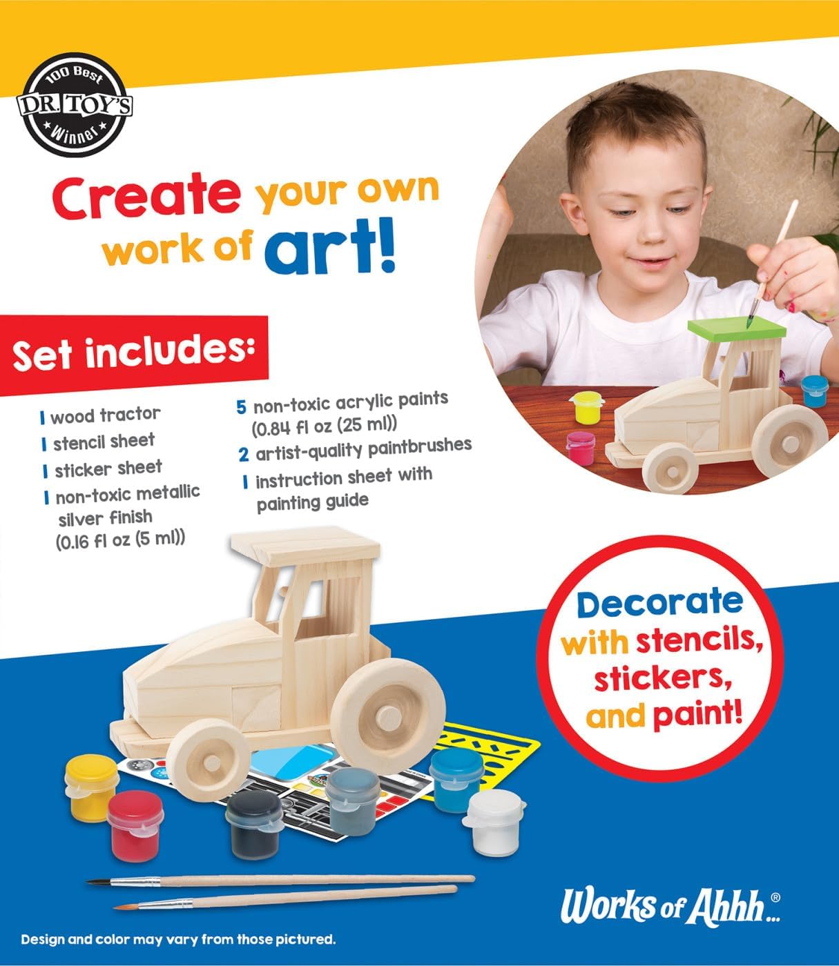 Works of Ahhh... Craft Set - Solar System Mobile Classic Wood Paint Kit