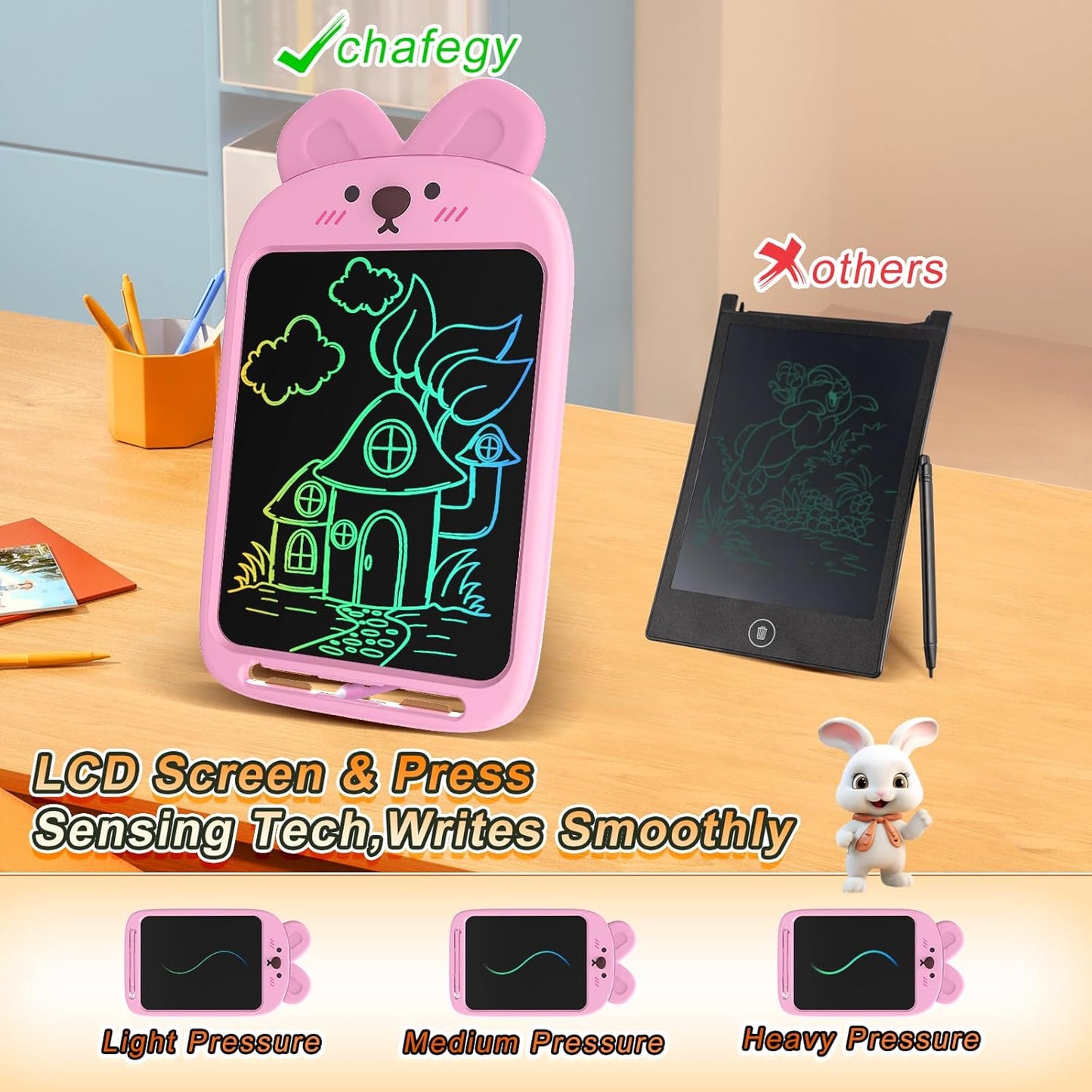 10 Inch LCD Writing Tablet, Erasable Doodle Board Toy, Cute Lion Drawing Pad for Kids Ages 2-6 - Educational Christmas Birthday Gift (Lion)