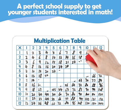 Aizweb 12 Pack Dry Erase Board Card,9" x 12" Small Whiteboard Number Line 120 Numbers Chart Ten Frame,Math Manipulatives Addition Subtraction Game for Student Classroom Must Haves Teacher Supplies