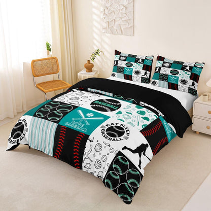Drum Kit Duvet Cover,Kids Musical Instruments Bedding Set,Rock Music Comforter Cover for Boys Girls Room Decor,Neon Lighting Lightweight Bedspread Cover Twin Size with 1 Pillow Case(No Comforter)
