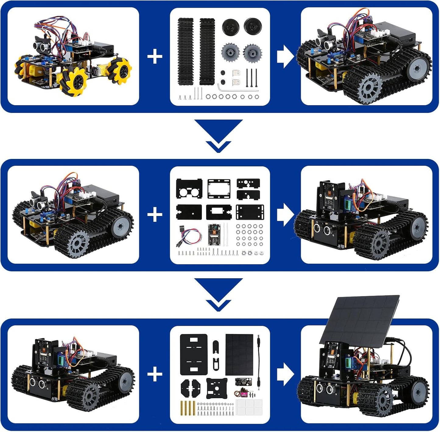 Robotics for Kids Ages 8-12, ACEBOTT Smart Robot Arm Car Kit with 5DOF, STEM Toys for Boys Age 8-12 12-16+, ESP32 Arduino/Python/Blockly Coding, App & Remote Control, STEM DIY Gift for Teens & Adults