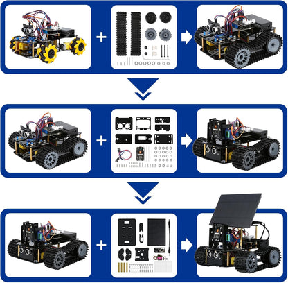 Robotics for Kids Ages 8-12, ACEBOTT Smart Robot Arm Car Kit with 5DOF, STEM Toys for Boys Age 8-12 12-16+, ESP32 Arduino/Python/Blockly Coding, App & Remote Control, STEM DIY Gift for Teens & Adults