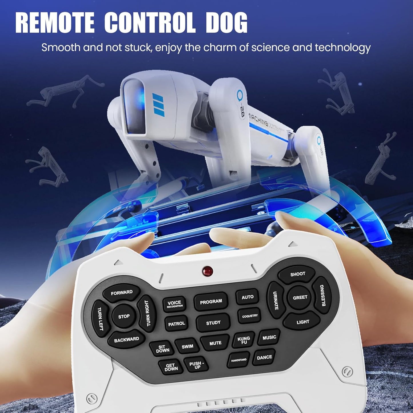 cxjoigxi Smart Dog Toy, Interactive STEM Pet, Voice & Remote Control, App Programming, 30+ Actions, Bionic Walking, RC Dog Birthday Gifts for Kids Boys Girls Age 6+