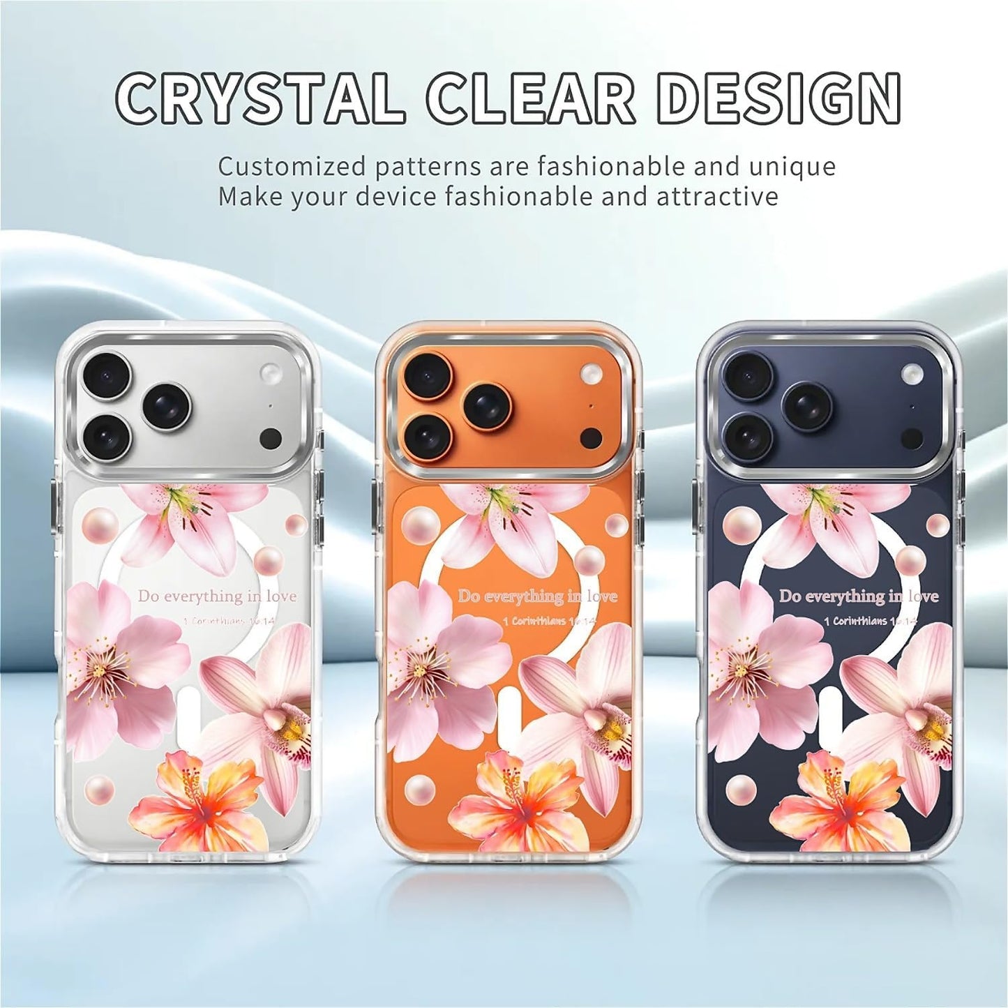 for iPhone 17 Pro Max Case [Compatible with Magsafe],Girls Women Clear Magnetic Case Silicone Shockproof Protective Cover with Pattern Colorful Motivational Letters