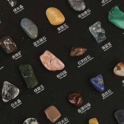 Natural Mineral Specimen Kit – 100pcs Rock Collection, Educational Science Box, Hands-On Learning, Display-Ready Stones | Rock Collection for Office, Bedroom, Living Room, Home, Educational Display