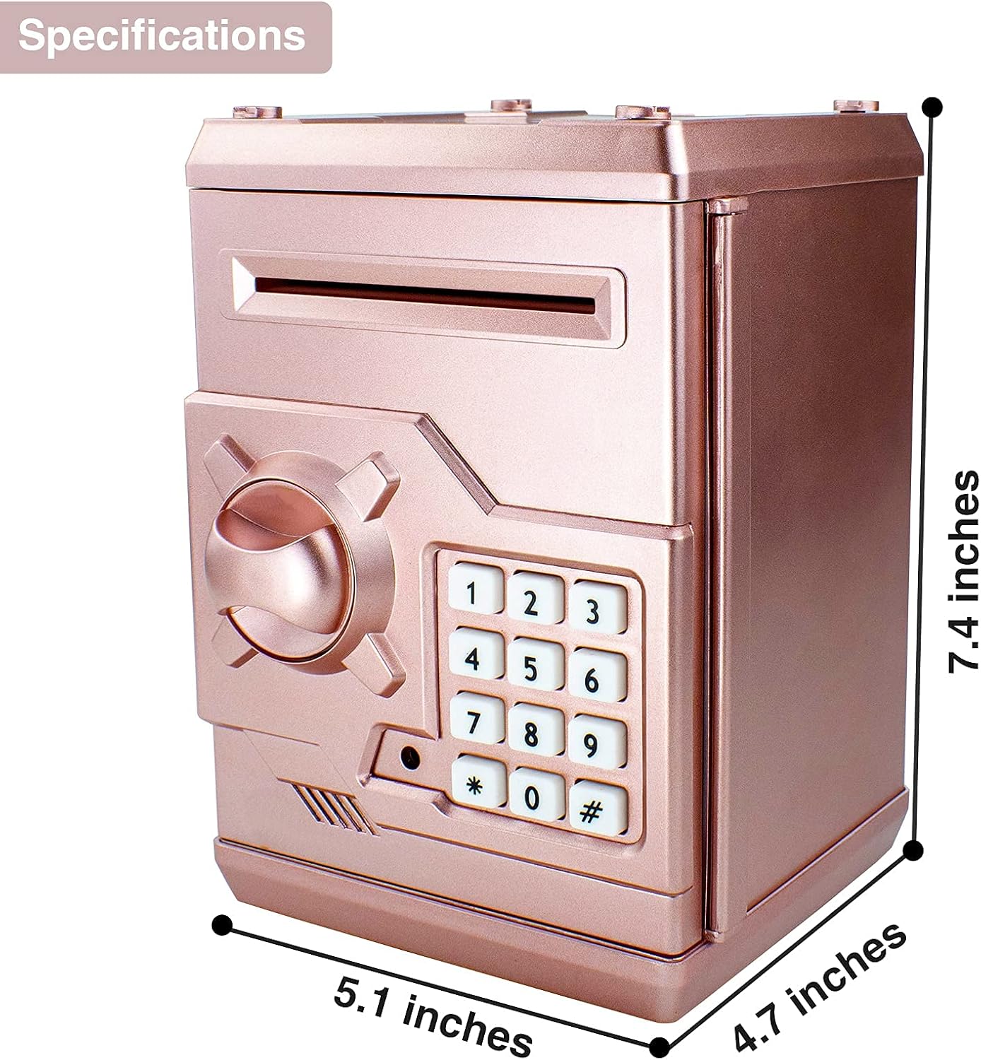Piggy Bank Electronic Mini ATM for Kids Baby Toy, Safe Coin Banks Money Saving Box Password Code Lock for Children,Boys Girls Best Gift (Silver)
