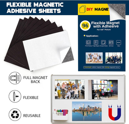 Adhesive Magnetic Sheets for Letter Size 8.5x11 (Pack of 8),Magnet Sheets with Self-Stick Adhesive for Home/Classroom/Office,Easy Cut DIY Paper Craft Magnet