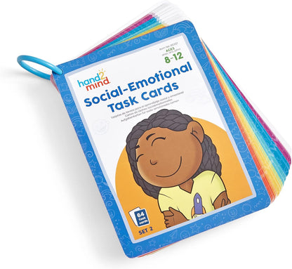 hand2mind Social Emotional Task Cards for Ages 3+, Social Emotional Learning, Play Therapy Toys for Counselors, Social Skills Activities for Kids, Conversation Starters, Emotional Regulation for Kids
