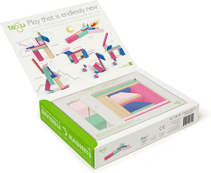 14 Piece Tegu Magnetic Wooden Block Set, Blues