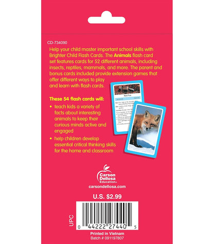 Carson Dellosa 54 Animal Flash Cards, Zoo, Reptiles, Bugs, Sea Creatures, and More Flashcards, Toddler Stocking Stuffers, Preschool Learning Activities for Kids Ages 4 and Up