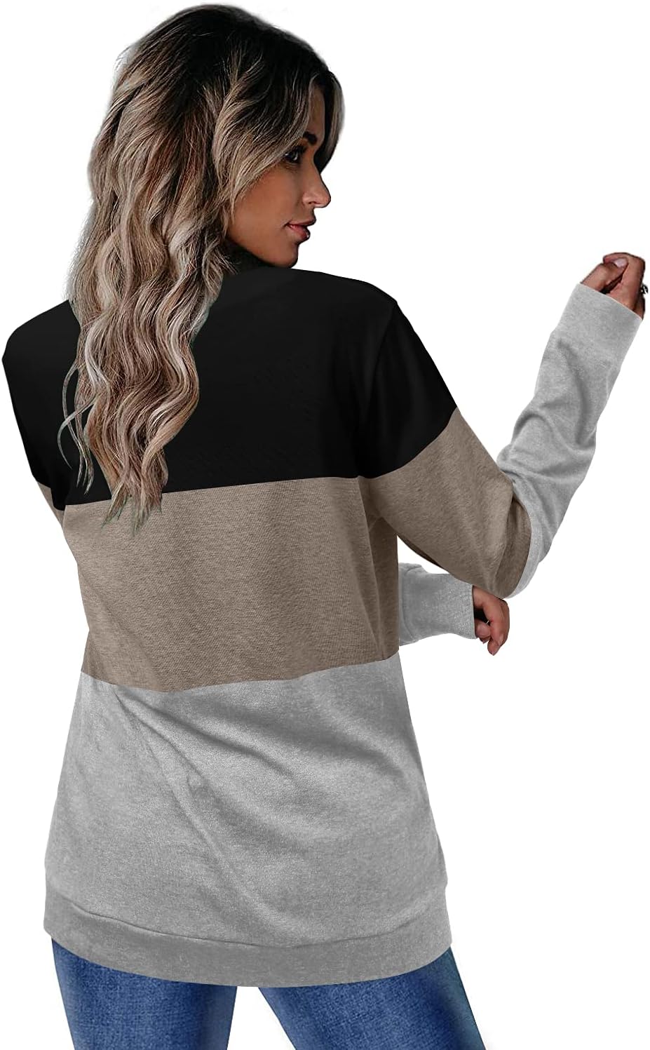 CRAZY GRID Womens Trendy Long Sleeve Shirts Casual Loose Soft Sweatshirt Fall Tops