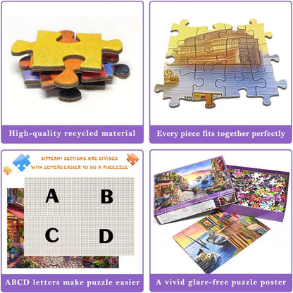 Puzzles for Adults 1000 Pieces,Seaview Campground Jigsaw Puzzle with 1:1 HD Poster, Perfect Interlocking No Dust, Stress Relief Ideal Gift for Family Games