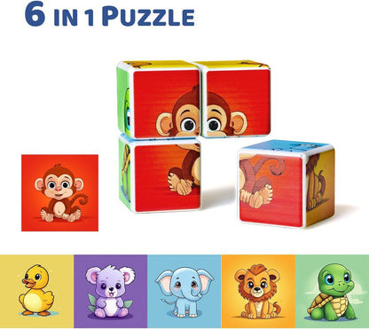Pairez Toys Random 4 Sets of Magnetic Blocks for Toddlers, 4 Packs Total 16 PCS & 24 Patterns, Magnetic Puzzles for Kids 1-3, Preschool Learning Classroom Must Haves Puzzle Toys