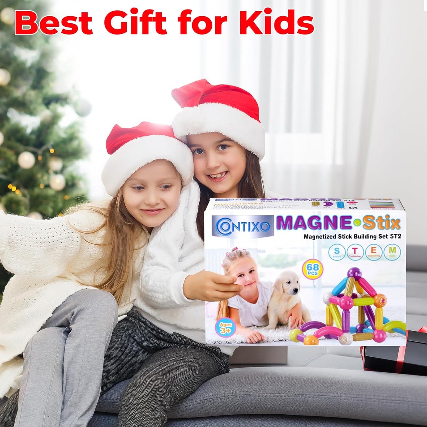 Contixo STEM Building Toys - 110 pcs Marble 3D Magnetic Run Tiles Learning Stacking Educational Building Blocks Set, Creativity Beyond Imagination, Inspirational, Recreational Toy for Kids