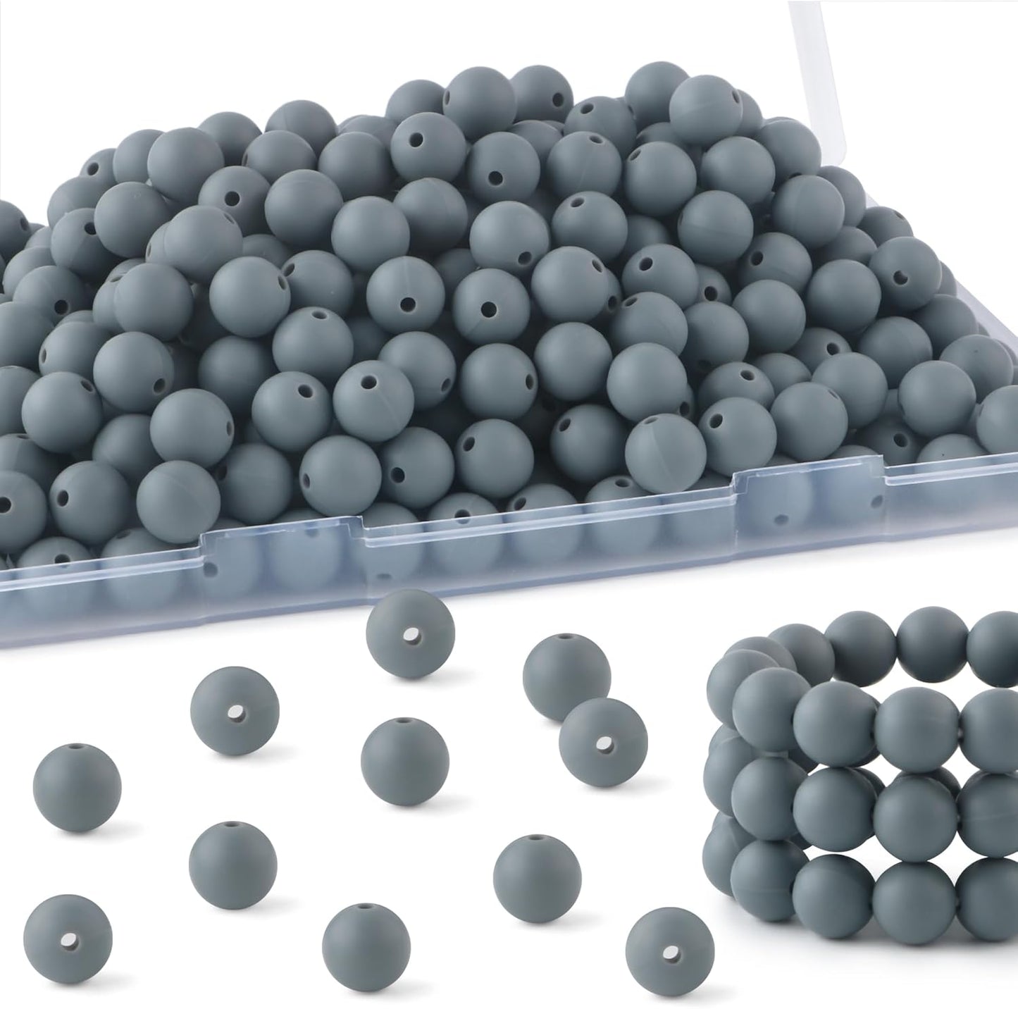 65Pcs 19mm Silicone Beads for Keychain Making Bracelet Necklace, Bulk Round Silicone Beads for Pens（Christmas Green） - Colors A