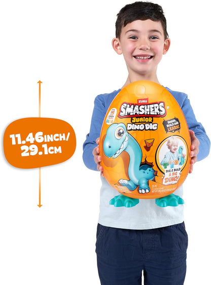 Smashers Junior Dino Dig Large Egg (Brontosaur) by ZURU 18+ Surprises Compounds Mold Dinosaur Preschool Toys Build Construct Sensory Play for Kids 18 Months - 3 Years