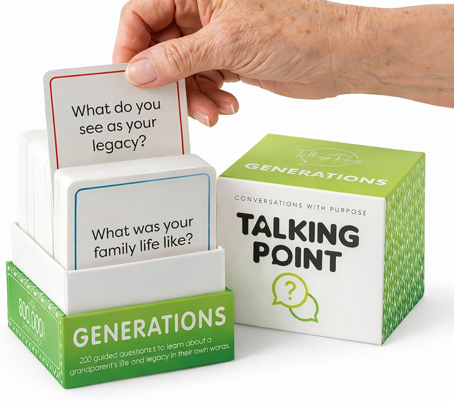 200 Generations Conversation Cards - Deep, Fun & Reflective Questions to Spark Connection - Perfect for Kids, Parents & Grandparents to Share Stories, Bond, and Create Lasting Memories Together