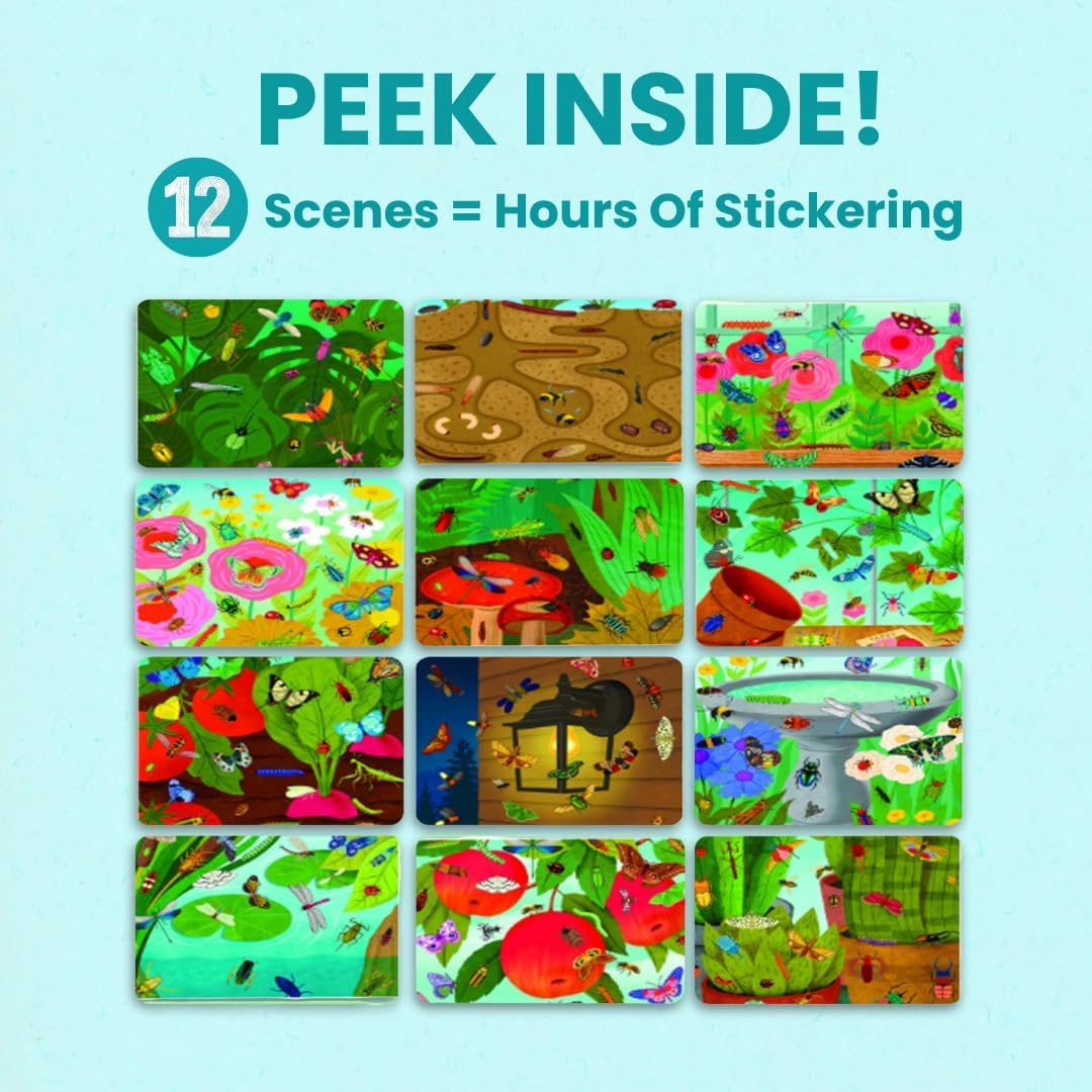 Animals Habitat 500+ Kids Sticker Book by Cupkin Toddler Airplane Travel Activity Coloring and Sticker Book, Road Trip Essentials, 12 Coloring Pages + 12 Scenes for Ages 2–8 Years - Colors B