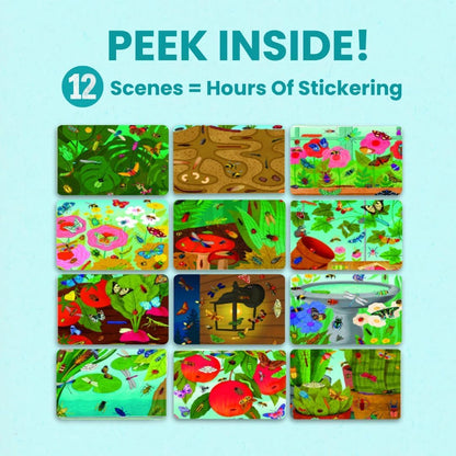 Animals Habitat 500+ Kids Sticker Book by Cupkin Toddler Airplane Travel Activity Coloring and Sticker Book, Road Trip Essentials, 12 Coloring Pages + 12 Scenes for Ages 2–8 Years - Colors B