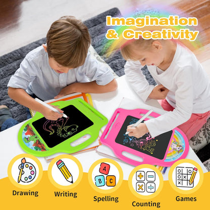 Unicorn 8.5 Inch LCD Writing Tablet for Kids 2-6, Drawing Tablet Doodle Board with Handle, Travel Car Toy for Girls, Educational Sketch Pad Birthday Christmas Gift