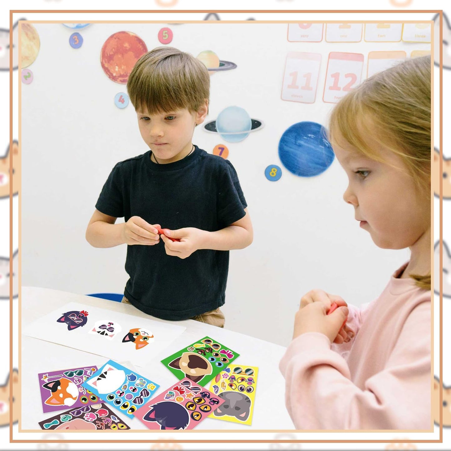 24-Sheet Make Your Own Science Sticker Kit | Microscope, DNA & Scientist Designs - Reusable Educational Decor for Classrooms & Kids Rooms