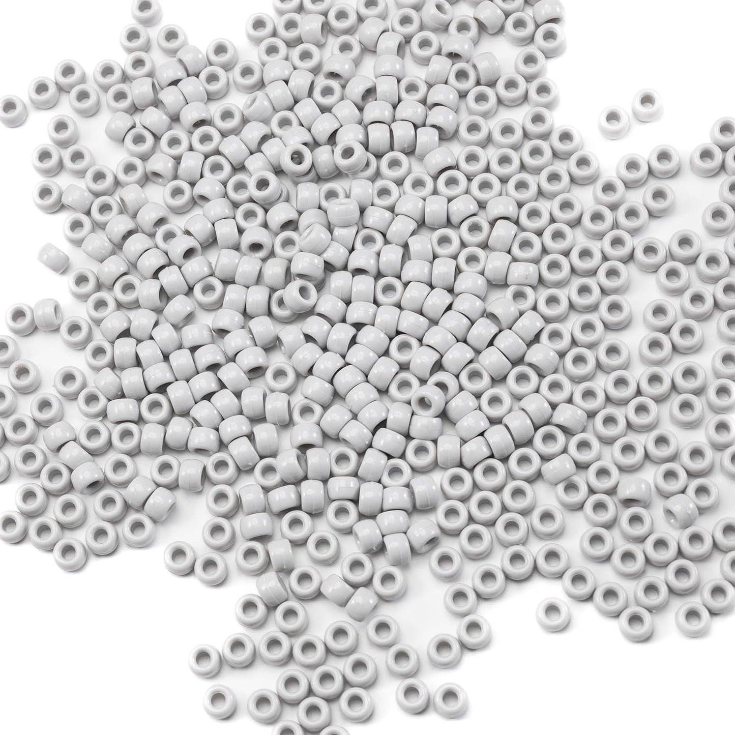 Gxueshan 1000 Pcs Acrylic Black Pony Beads 6x9mm Large Hole Pen Hair Kandi Beads Bulk for Friendship Bracelet Necklace Jewelry Making Earring Braiding Kit