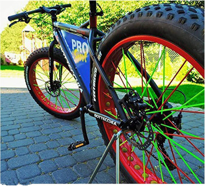 Super Pop Bicycle Spoke Skins Wraps Compatible with Schoolmate Bike Fans- Colorful Bike Wheel Decoration-72 Pcs(Red)