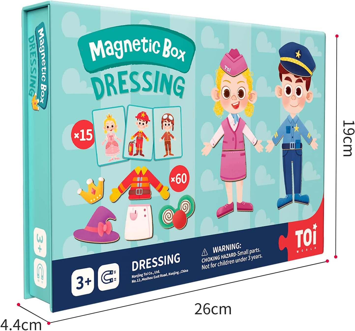 Toi Kids Magnet Toys Magnetic Jigsaw Puzzle Boxes with Game Board for Kids Ages 3-8, Portable Travel Game, Transport