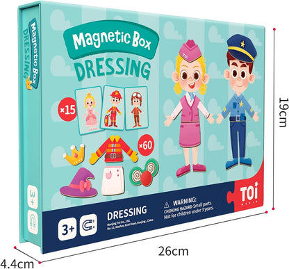 Toi Kids Magnet Toys Magnetic Jigsaw Puzzle Boxes with Game Board for Kids Ages 3-8, Portable Travel Game, Transport
