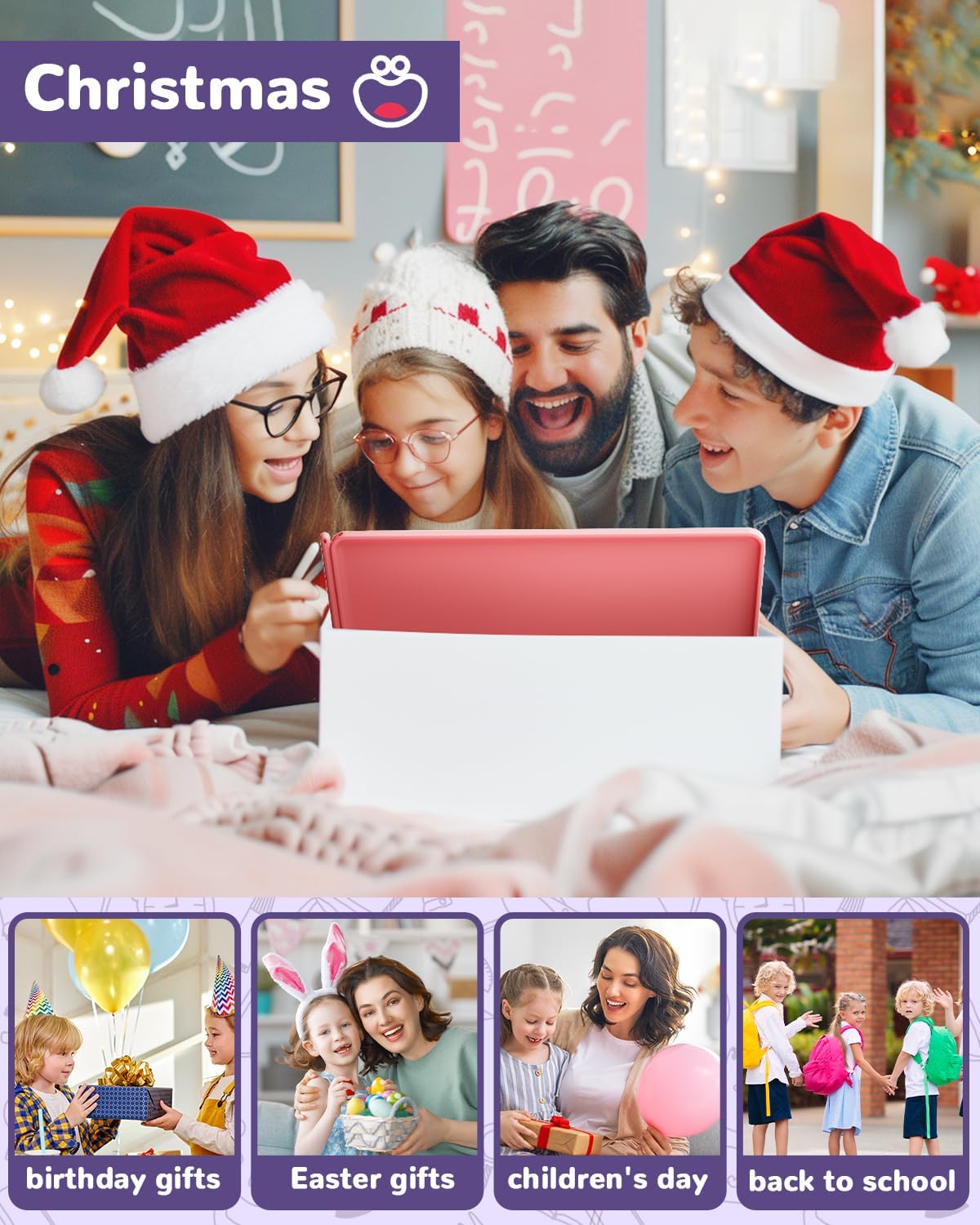 ORSEN LCD Writing Tablet 10 Inch, Colorful Doodle Board Drawing Pad for Kids, Toddler Toys for 3 4 5 6 7 8 Year Old Girls Boys Gifts (Pink)