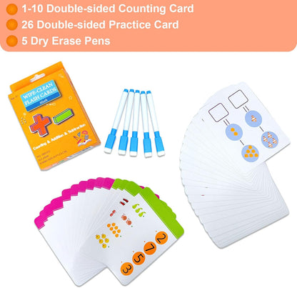 Number Flash Cards for Toddlers with 5 Dry Erase Pens, Numbers 0-25/30-100 Preschool Fun Learning Card, 36PCS Double Sides Counting Flashcards,Early Education Flashcards for Kids Ages 3+