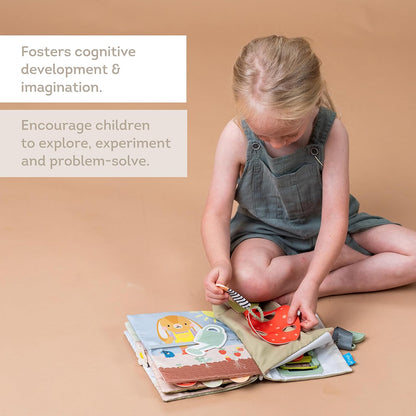 Taf Toys Busy Book for Toddlers 1-3, Montessori Quiet Activity Book with 15 Activities - Opposites Concepts - Ideal Toddler Busy Book for 1 Year Old - Boy Toys Girl Birthday Gift