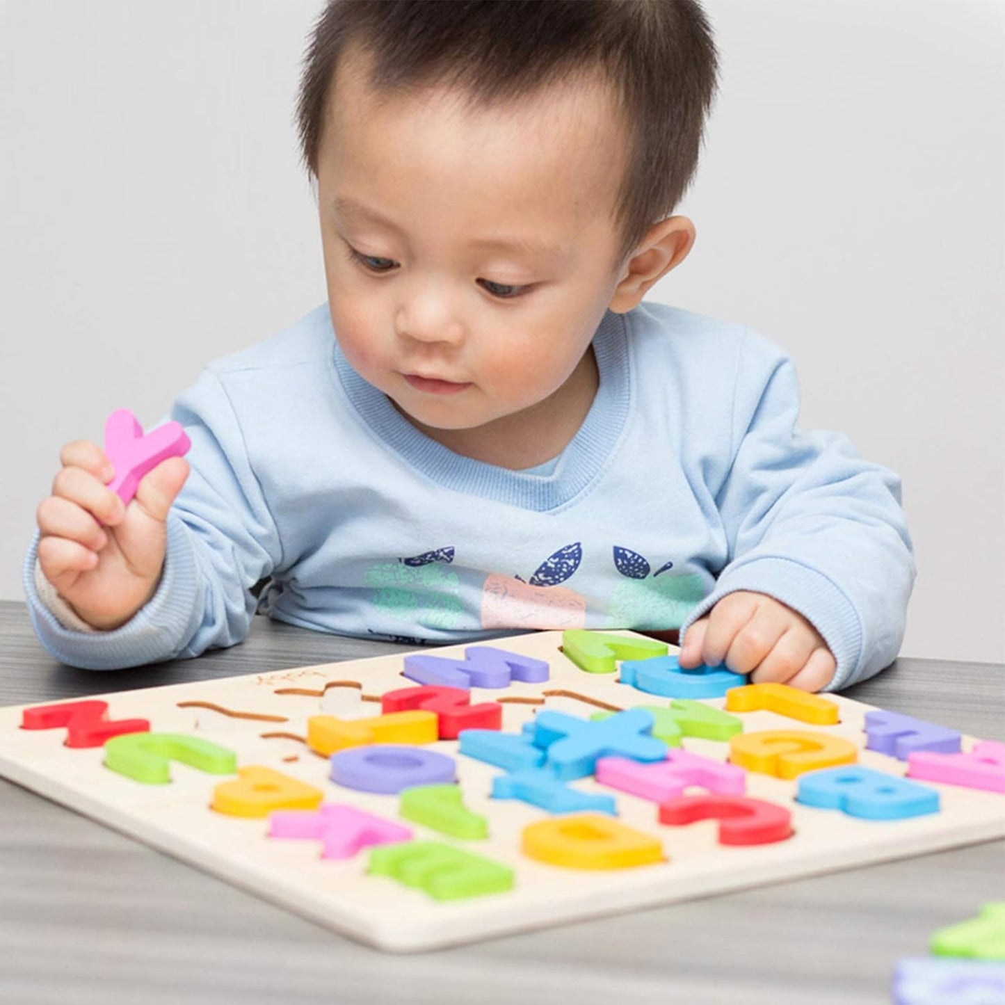 Wooden Number Puzzle Toys, ABC Letter & Number Puzzle for Toddlers 3 Year Old, Preschool Learning Toys for Kids, Educational Name Puzzles Gift for Boys and Girls