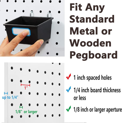 Pegboard Hooks, with Bins, Peg Locks, for Organizing Various Tools, 188 PCS, 80 of Which are Locks