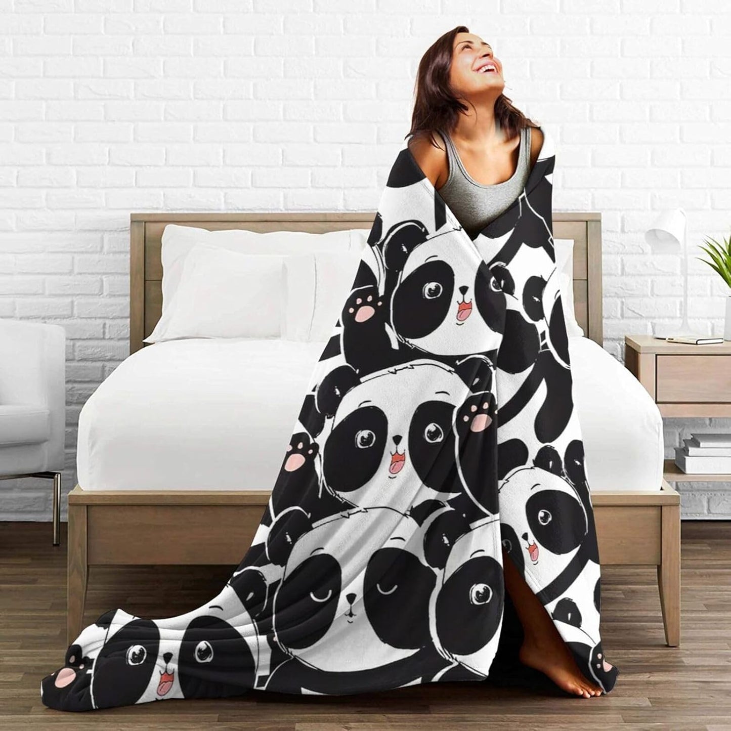 Bear Print Blanket Cute Baby Bear Fleece Throw Blanket Fuzzy Plush Super Soft Cozy Warm Decor Blanket Toddler Nursery Gifts for Boys Girls Kids Adult Men Women 40"x50"